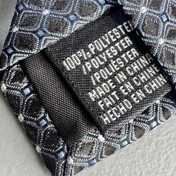 Perry Ellis Portfolio Mens Necktie Norton Neat Black Office Professional New - Picture 4 of 9